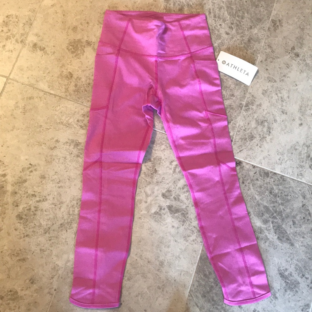 ATHLETA High Rise Hot Pink Capri XS